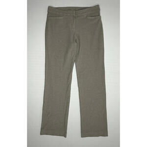 EILEEN FISHER Medium Beige Ribbed Knit Rayon Blend Stretch Straight Leg Pants